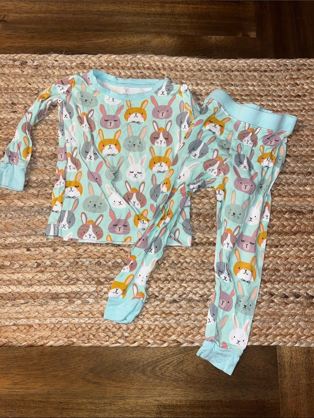 Little Sleepies 2 piece 12-18 m  Bunny Pajama Set long sleeve